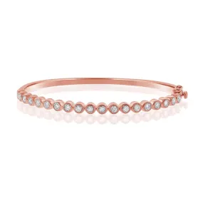 Bezel Set Diamond Bangle in Rose Gold