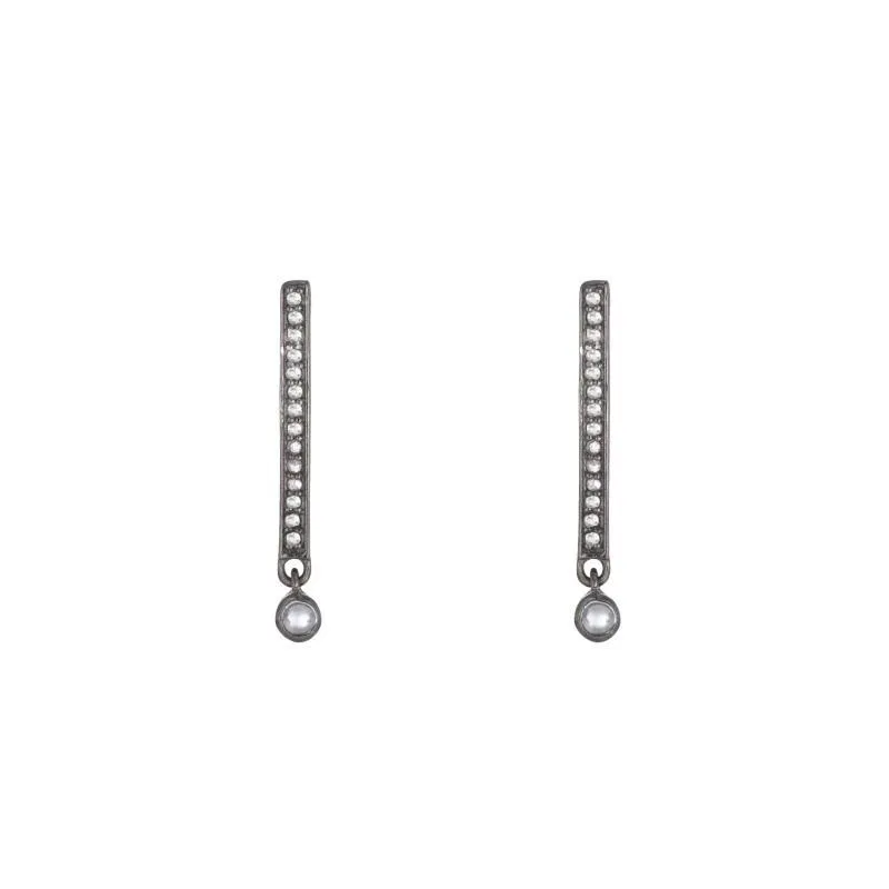 Brooklyn Diamond Bars with Moonstone Dangle Earrings