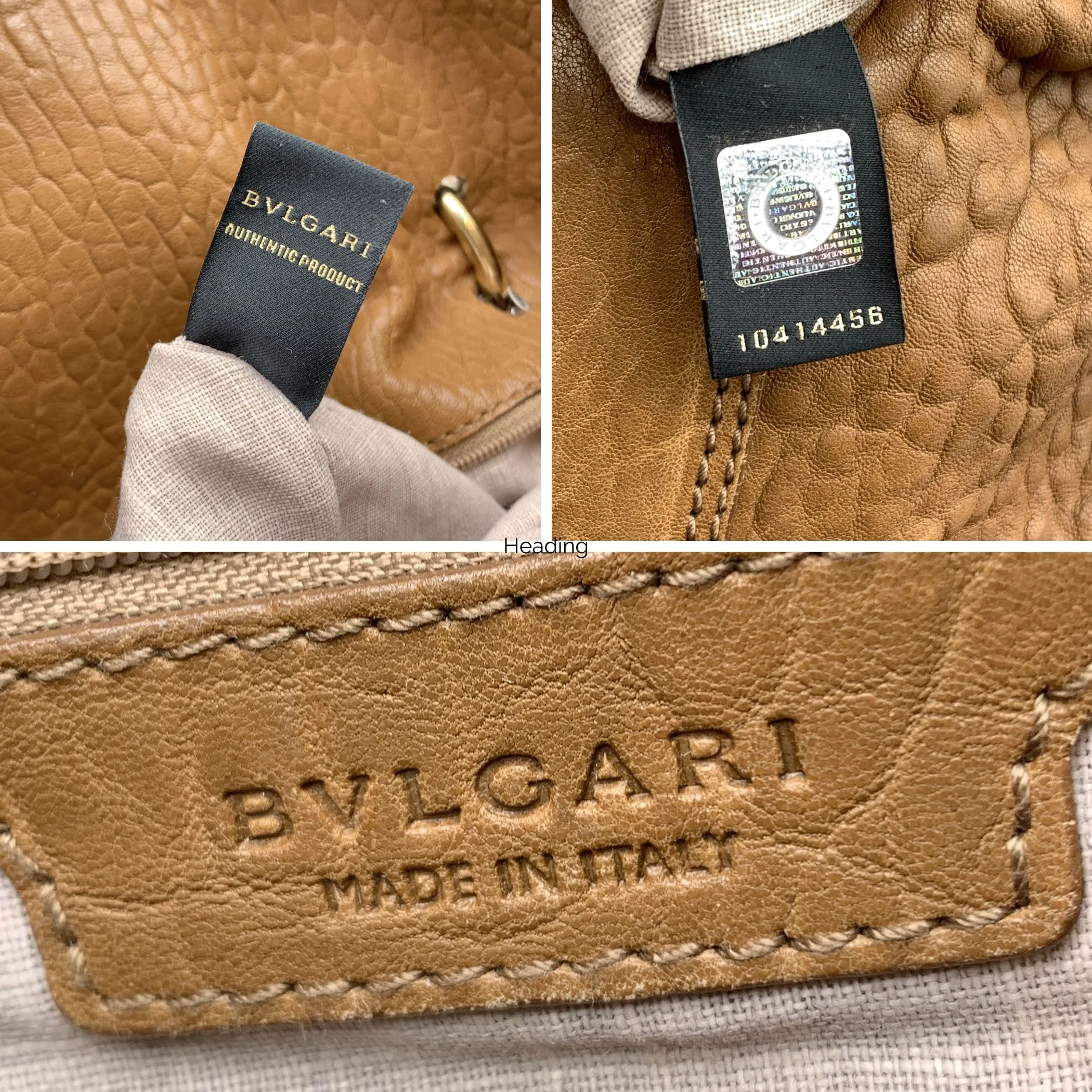 Bulgari Bvlgari Light Brown Leather Leoni Tote Bag Handbag