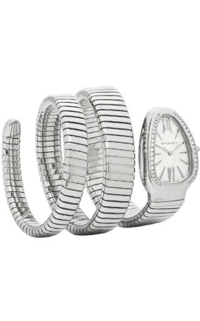 Bulgari Serpenti Double-Twirl Steel and Diamonds Ladies Watch (SP35C6SDS.2T)