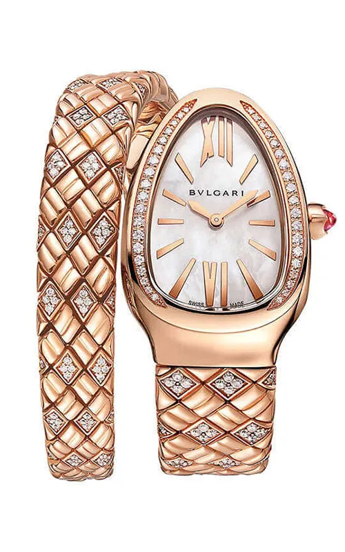 Bulgari Serpenti Spiga 18k Rose Gold & Diamonds Watch 103250