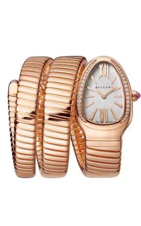 Bulgari Serpenti Tubogas Double-Twirl Rose Gold and Diamond Watch 103002