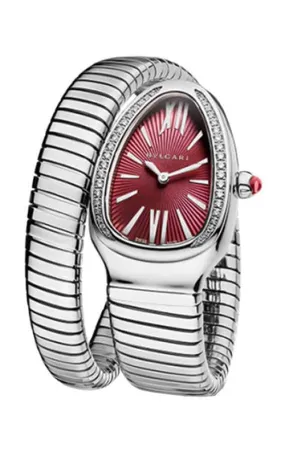 Bulgari Serpenti Tubogas Single-Twirl Steel and Diamonds Watch 102529