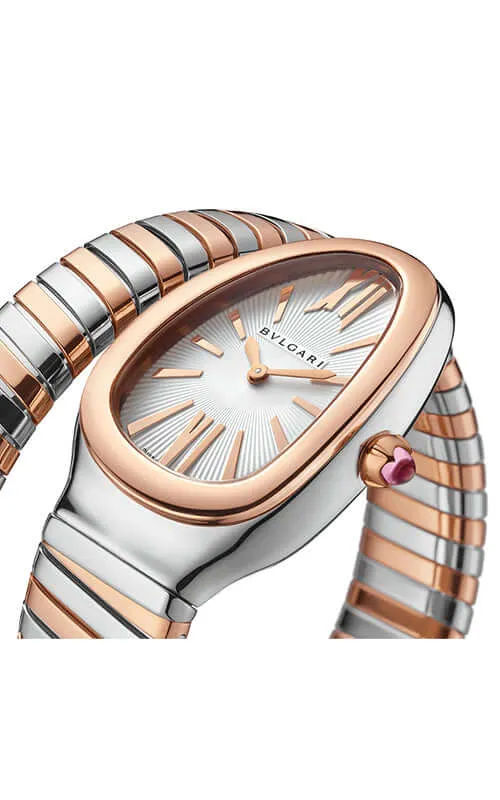 Bulgari Serpenti Tubogas Steel and Rose Gold Watch 103708