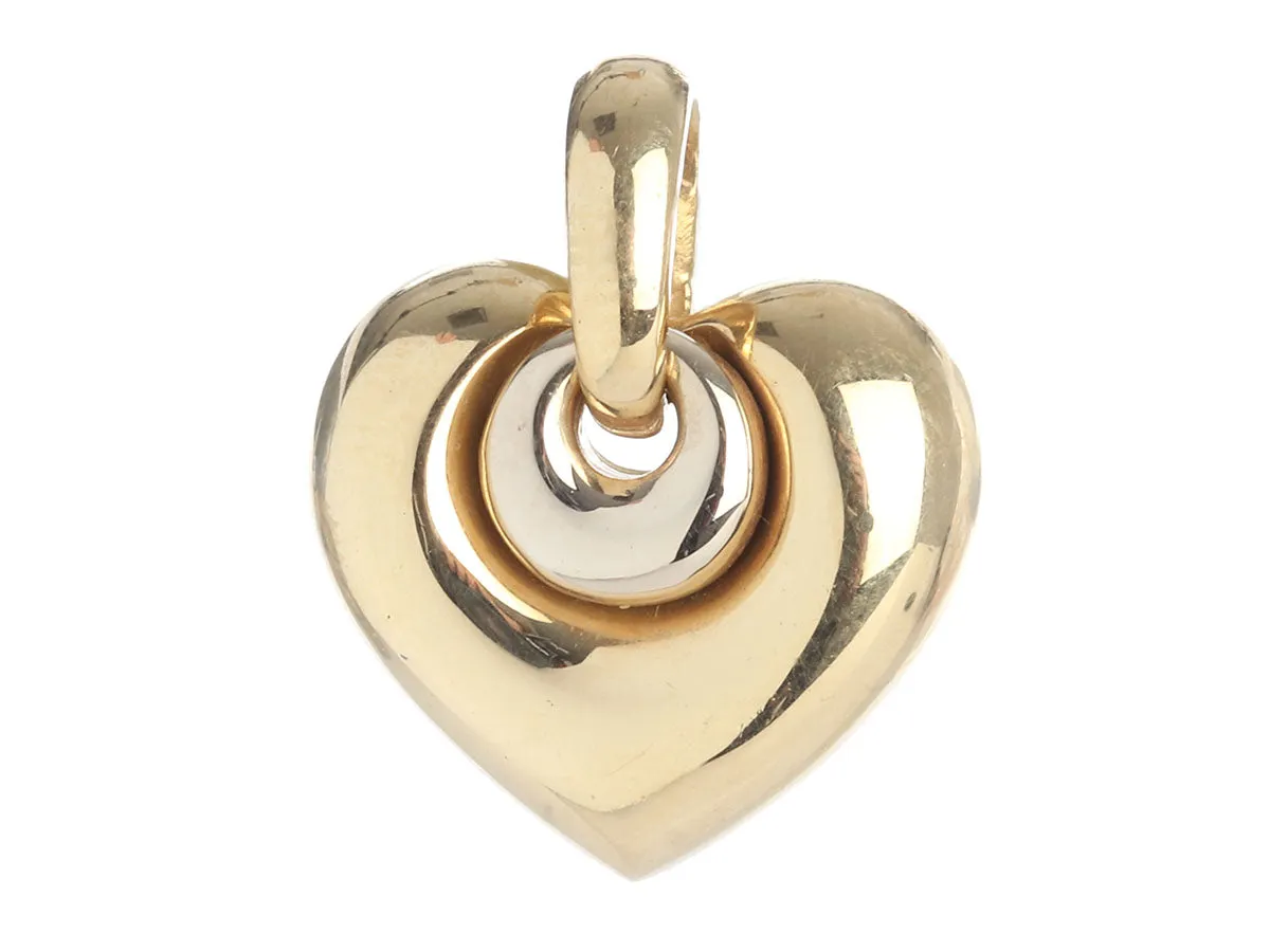 Bulgari Small Two-Tone Puffy Heart Pendant