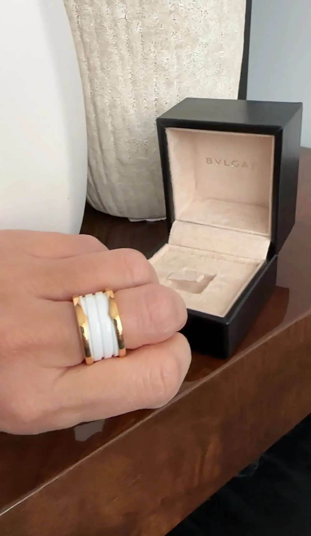 Bvlgari Bulgari B Zero One ring 18k Rosegold White Ceramic - 52 / 6