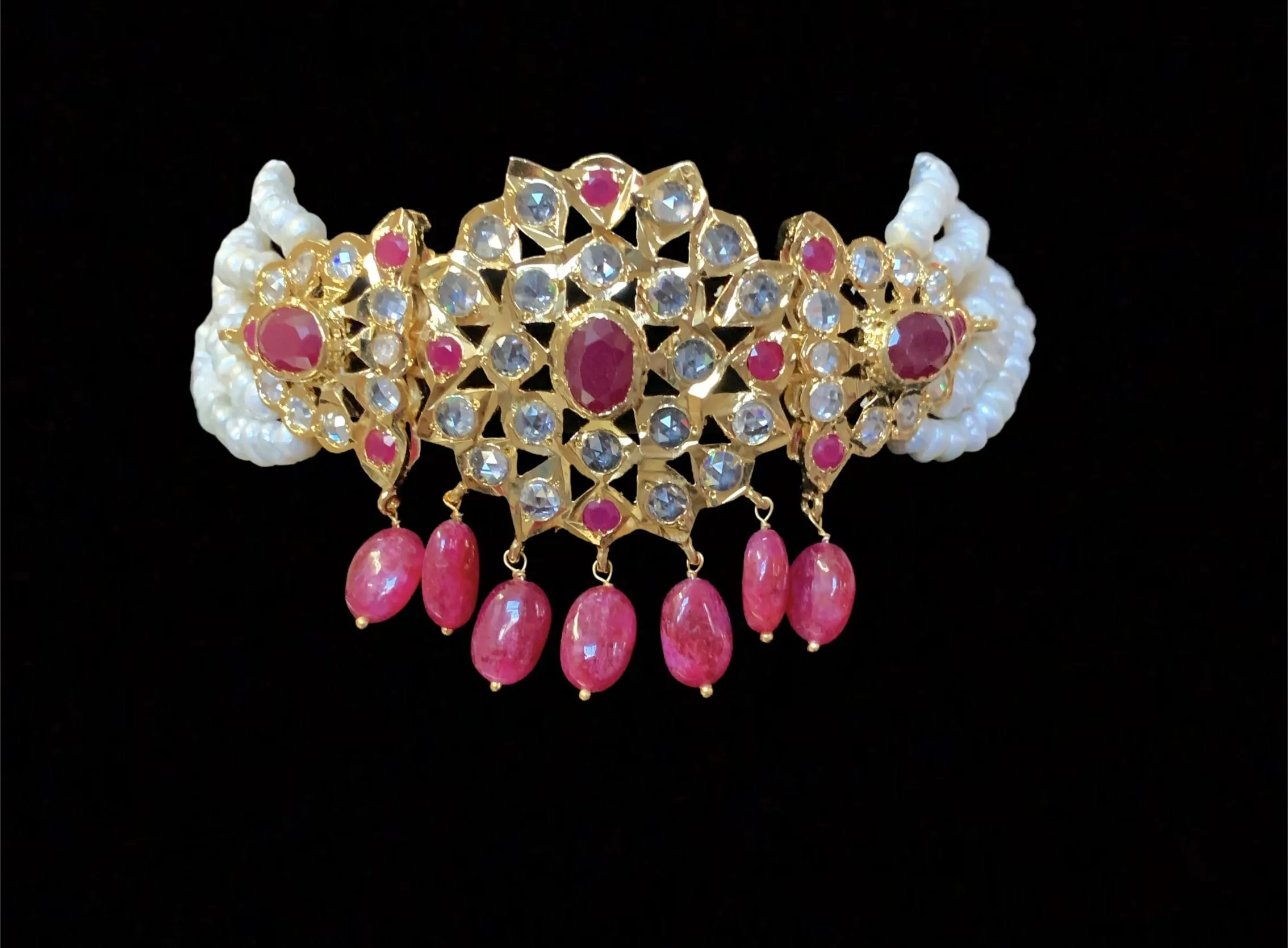 C223 Lekha choker in ruby ( READY TO SHIP)