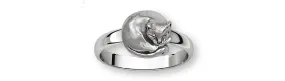 Cat Jewelry Sterling Silver Handmade Cat Ring  CT38-R