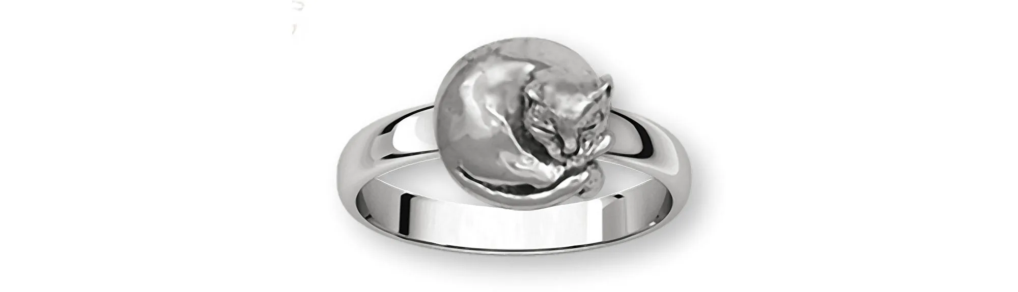 Cat Jewelry Sterling Silver Handmade Cat Ring  CT38-R