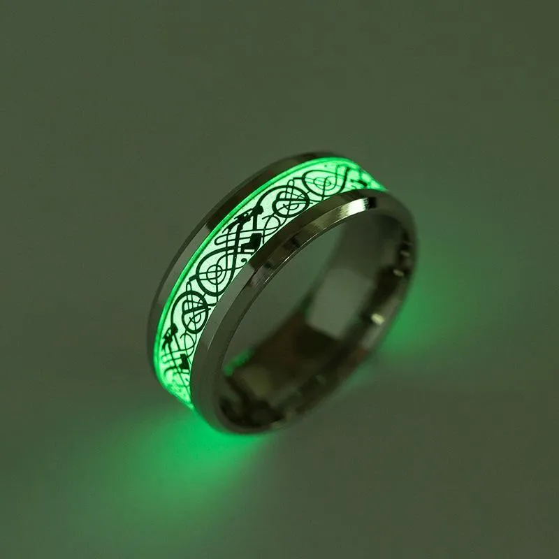 Celtic Dragon Glow In The Dark Ring