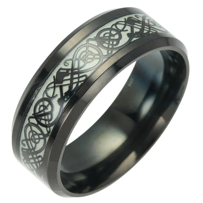 Celtic Dragon Glow In The Dark Ring