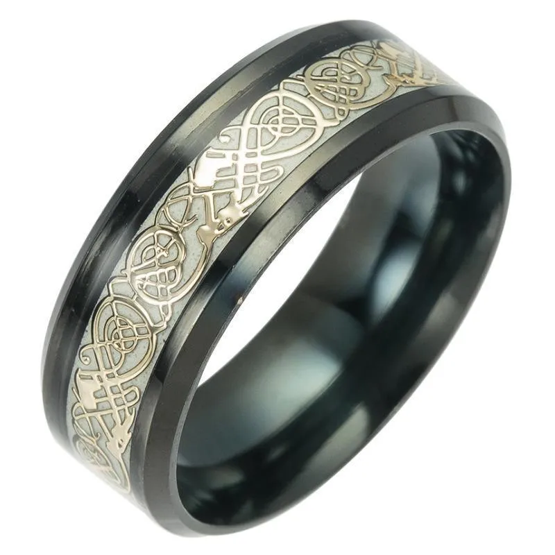 Celtic Dragon Glow In The Dark Ring