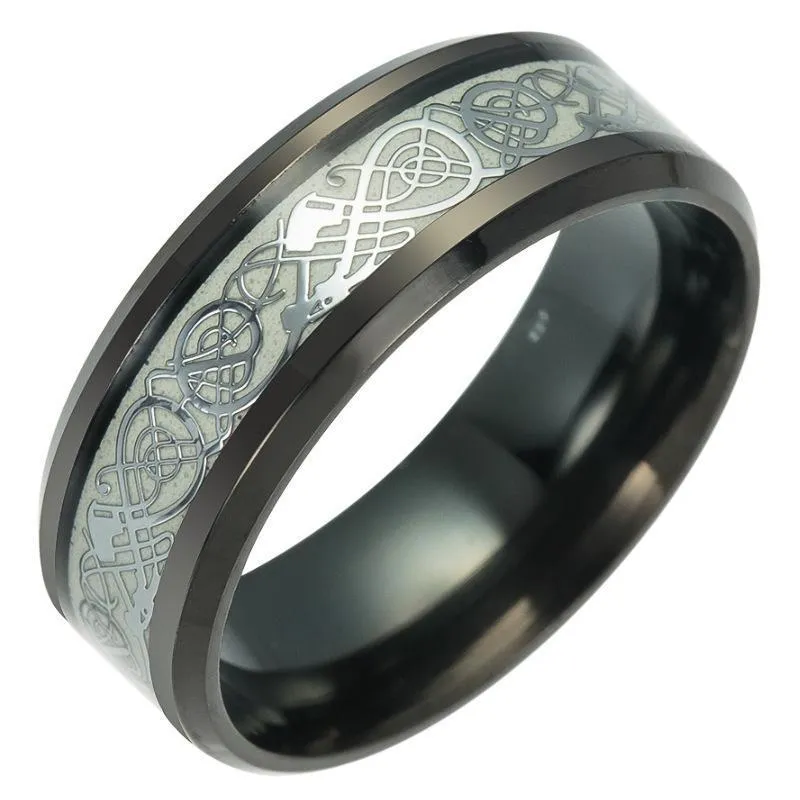 Celtic Dragon Glow In The Dark Ring