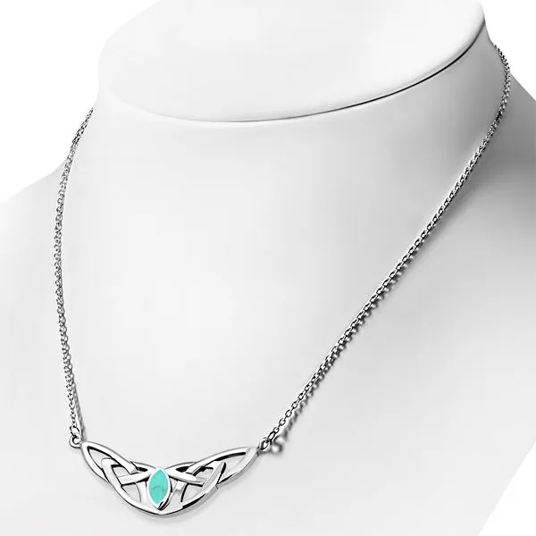 Celtic Knot Choker Necklace - w/ 4 Stone Options