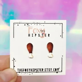 Chicken Turkey Leg Drumstick Emoji stud Earrings