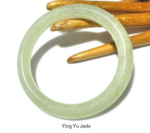 Classic Round Endlessly Interesting Chinese Jade Bangle Bracelet 65 mm  (NJ2656)