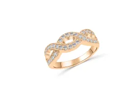 Criss-Cross Diamond Anniversary Band 0.37 ct tw Round-cut 14K Rose Gold BAN047