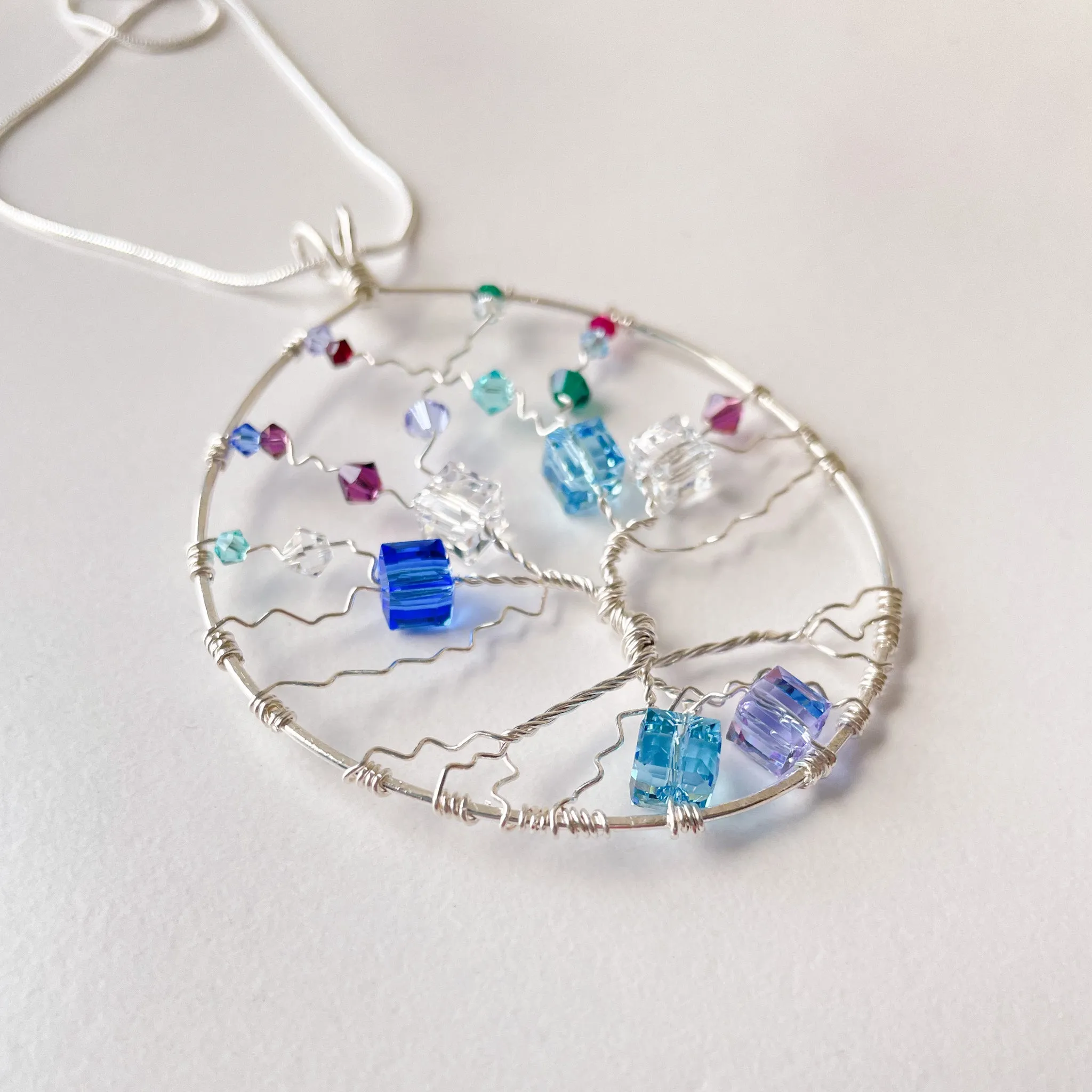 Custom Birthstone Tree of Life Pendant - A Gift for Grandmother or Mother