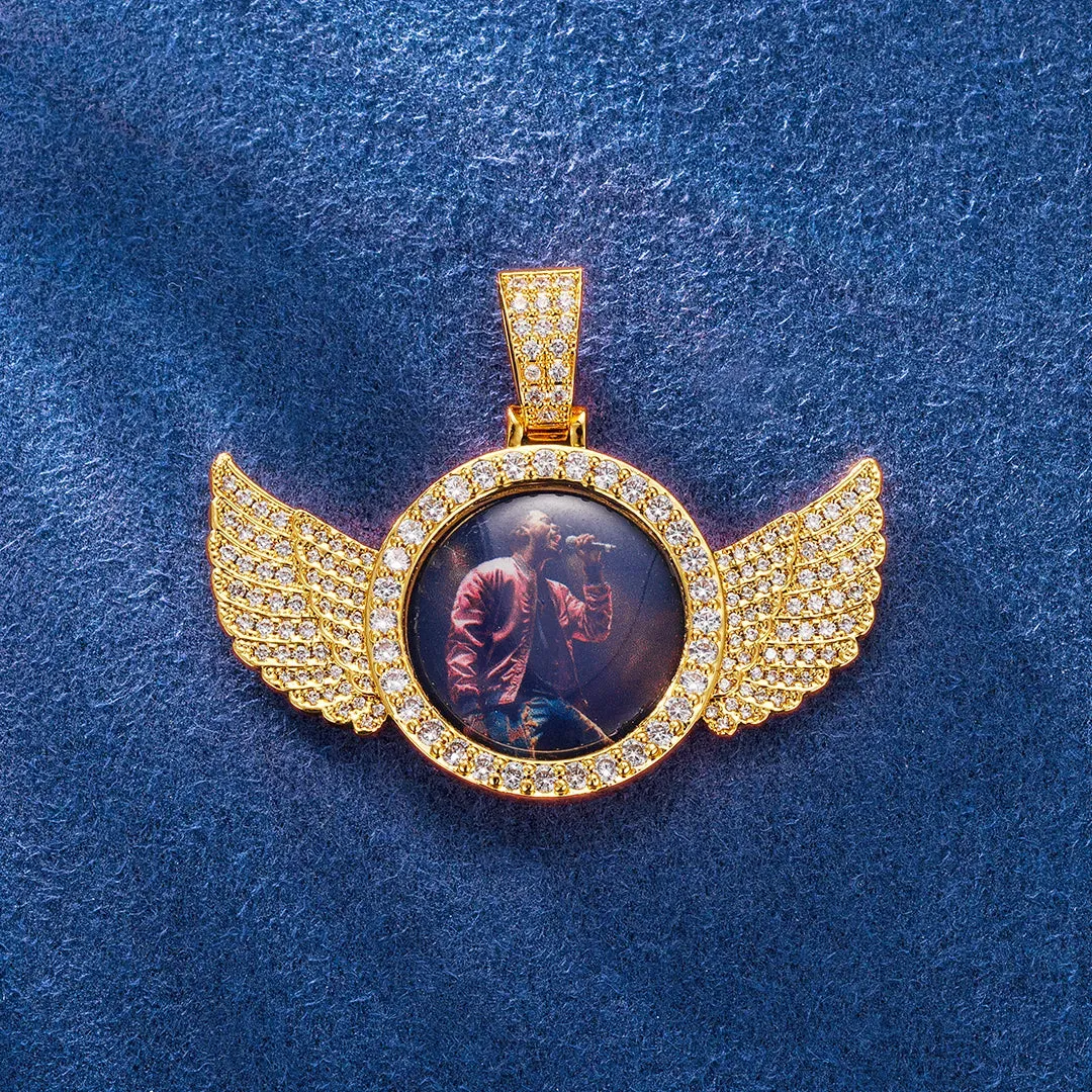 Custom Mini Photo Pendant With Wings