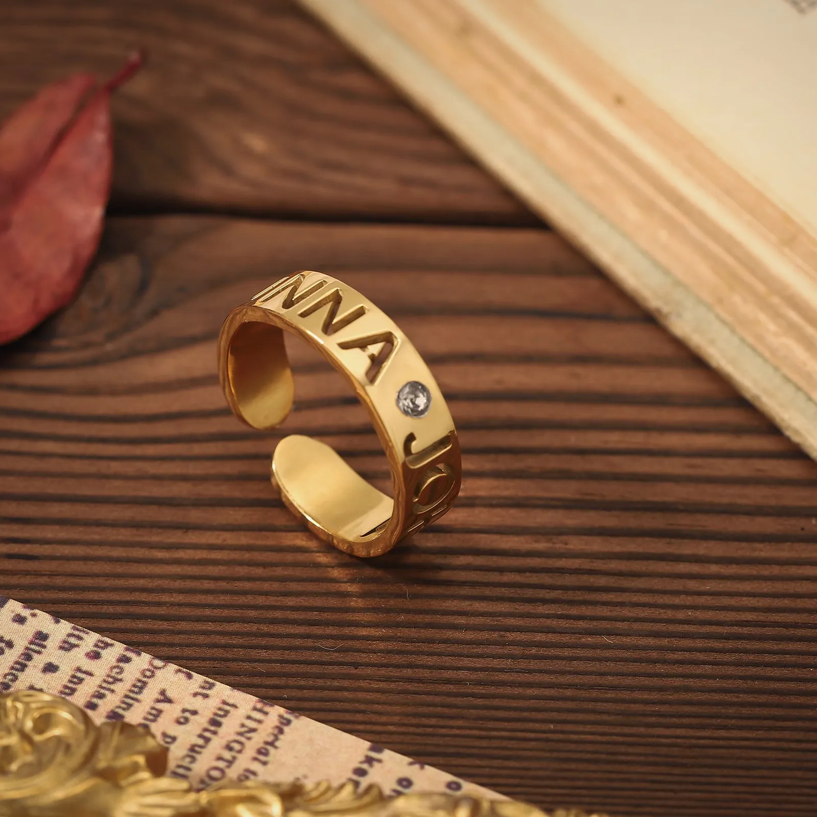 Custom Name Hollow Ring