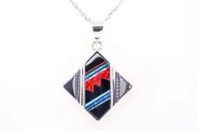 David Rosales Square Red Moon Pendant