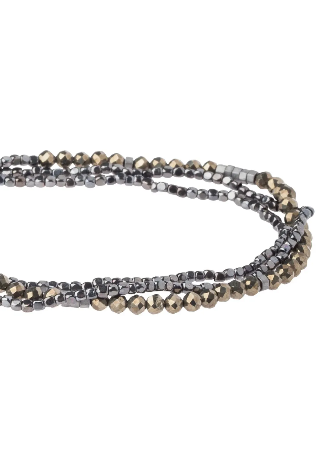 Delicate Pyrite Stone Wrap Bracelet/ Necklace