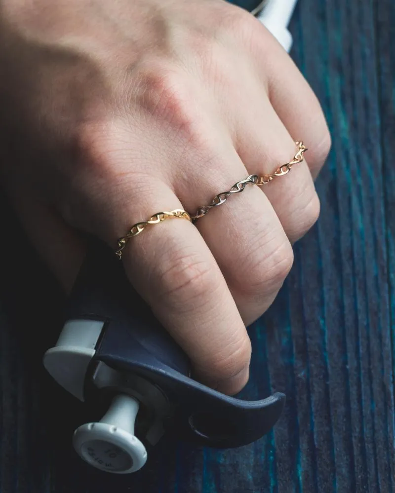 DNA ring | 14K solid rose gold