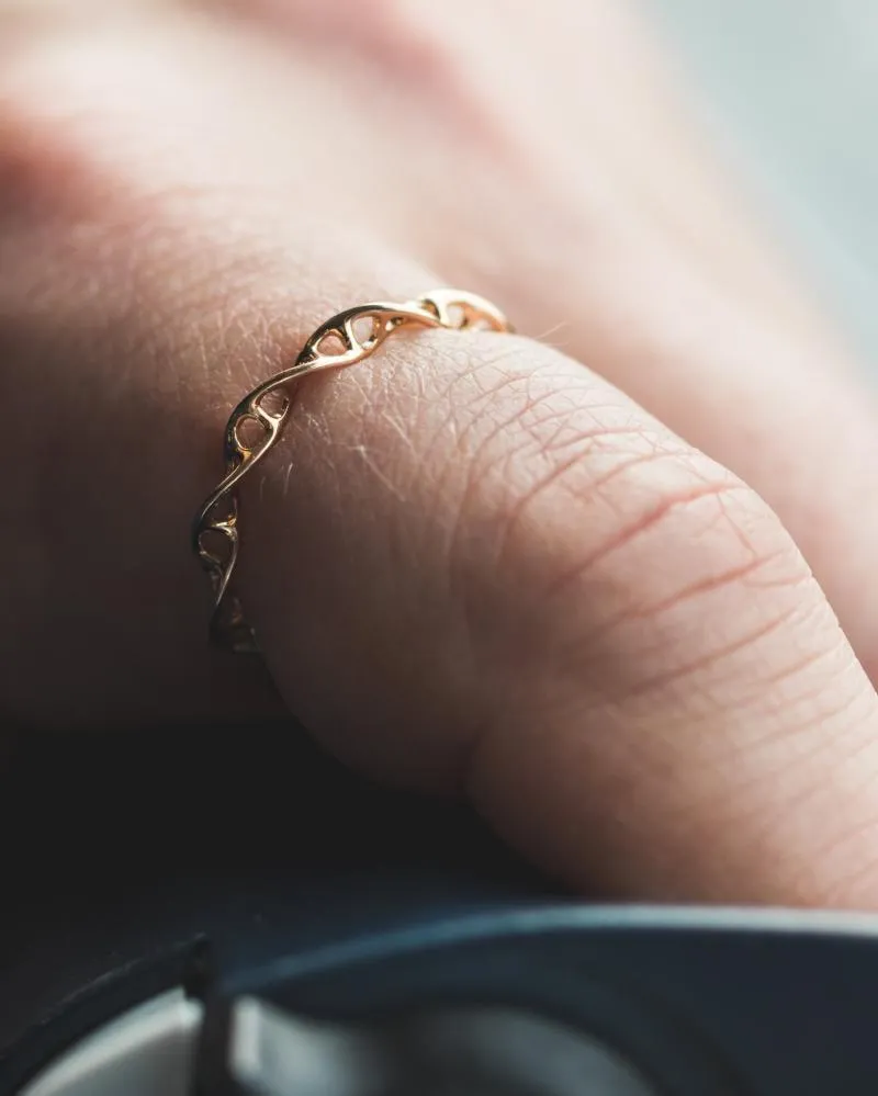 DNA ring | 14K solid rose gold