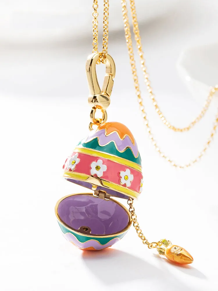 Easter Egg Carrot Pendant Necklace