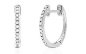 EF Collection mini diamond huggie Earrings