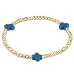 ENewton Cobalt 3mm Gold Signature Cross Bracelet