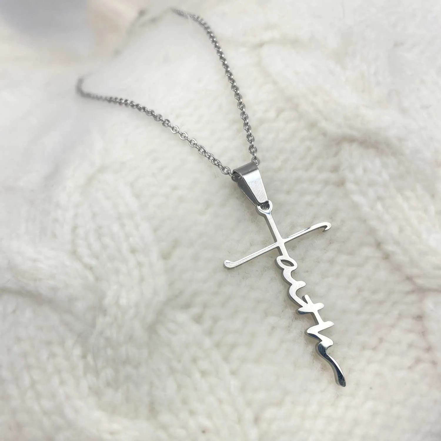 Faith Cross Necklace - Golden Stainless Steel Pendant Necklace