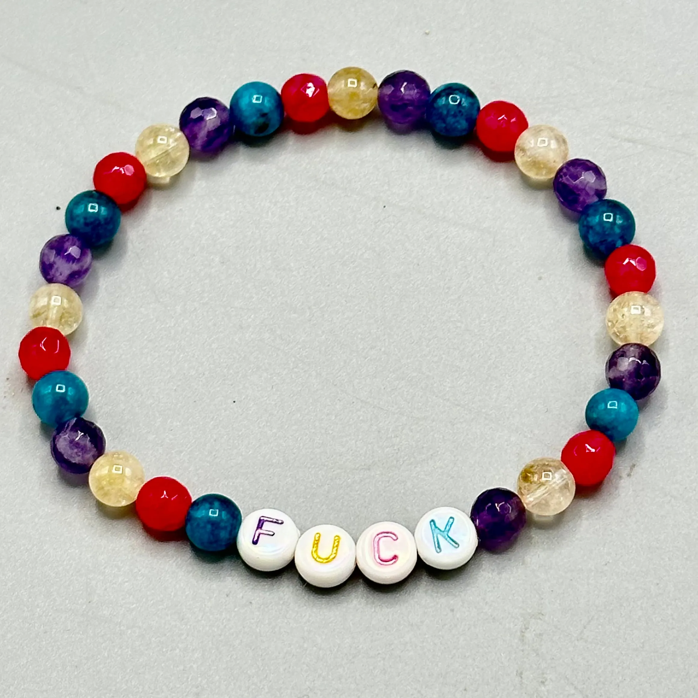 Gemstone “Fuck” Bracelet