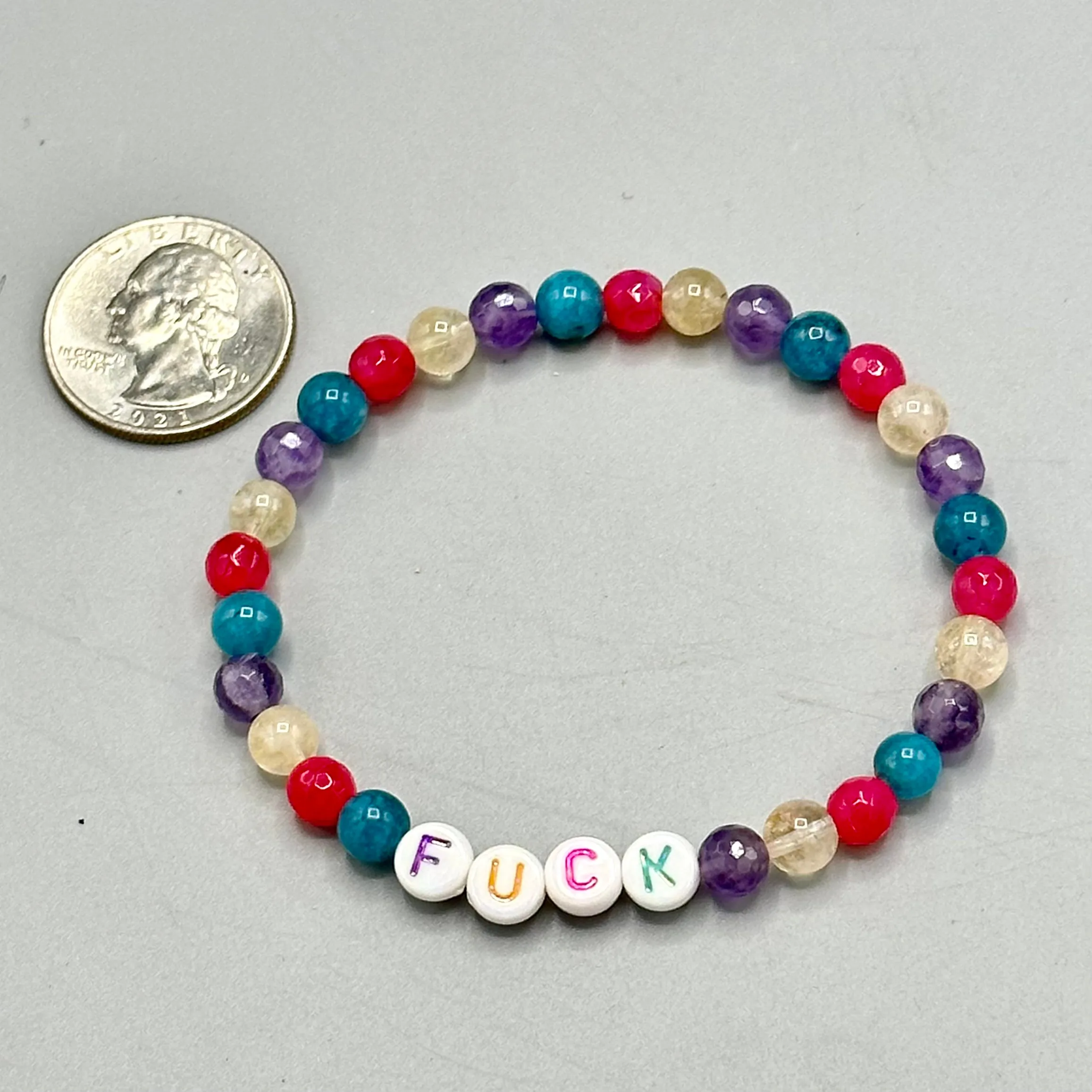 Gemstone “Fuck” Bracelet