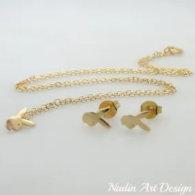 Gold Filled Bunny Pendant Necklace