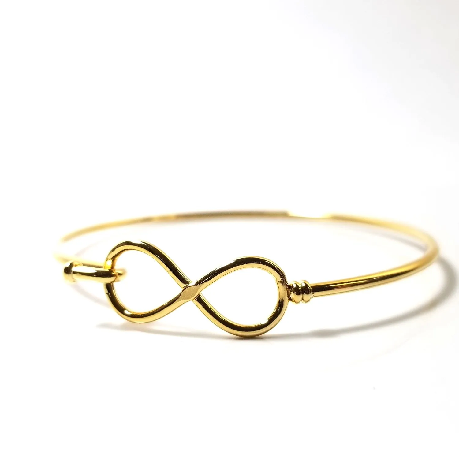 Gold Infinity Bangle Bracelet, Stainless Steel, Charm Jewelry Finding, 60mm diameter, 2mm thick approx, Lot Size 10 Pieces, #1801 G