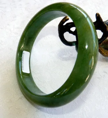 Good Green Burmese Jadeite Bangle Bracelet 60 mm Grade A   Certificate (4991)