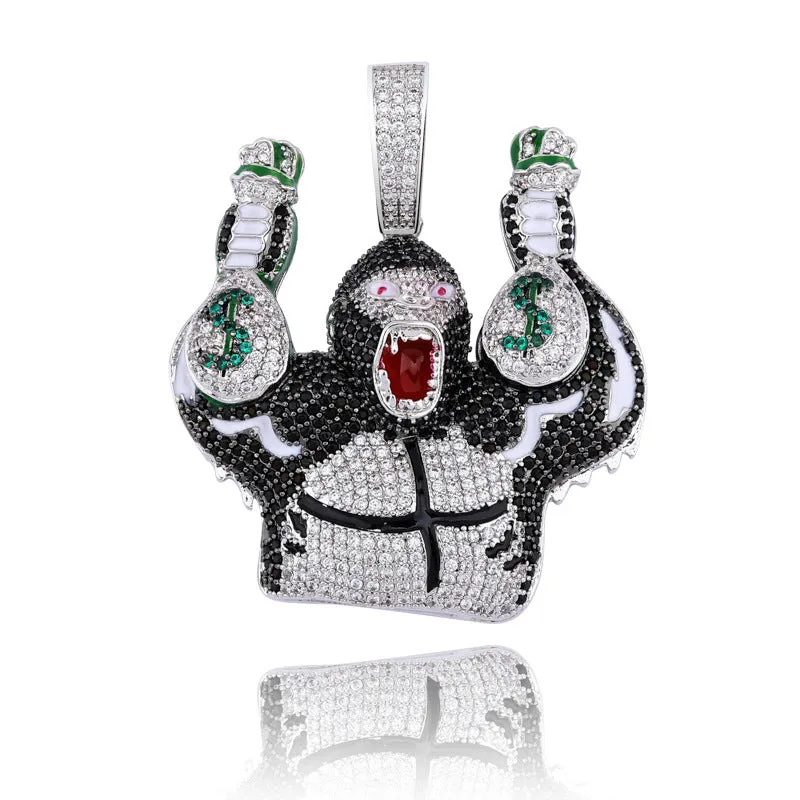 Gorilla with Money Bag Pendant