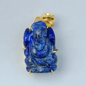 Handmade Blue Lapis Lazuli Ganesh Pendant