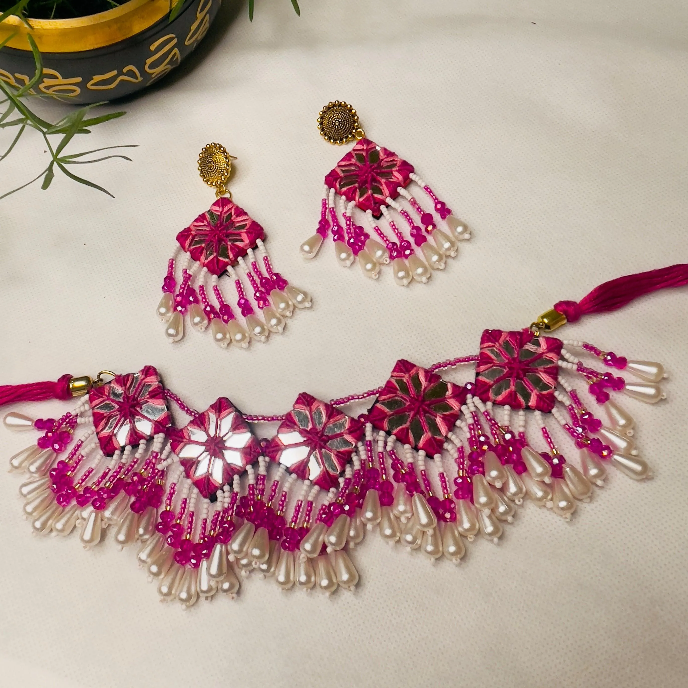 Harper Handcrafted Pink (Choker Set)