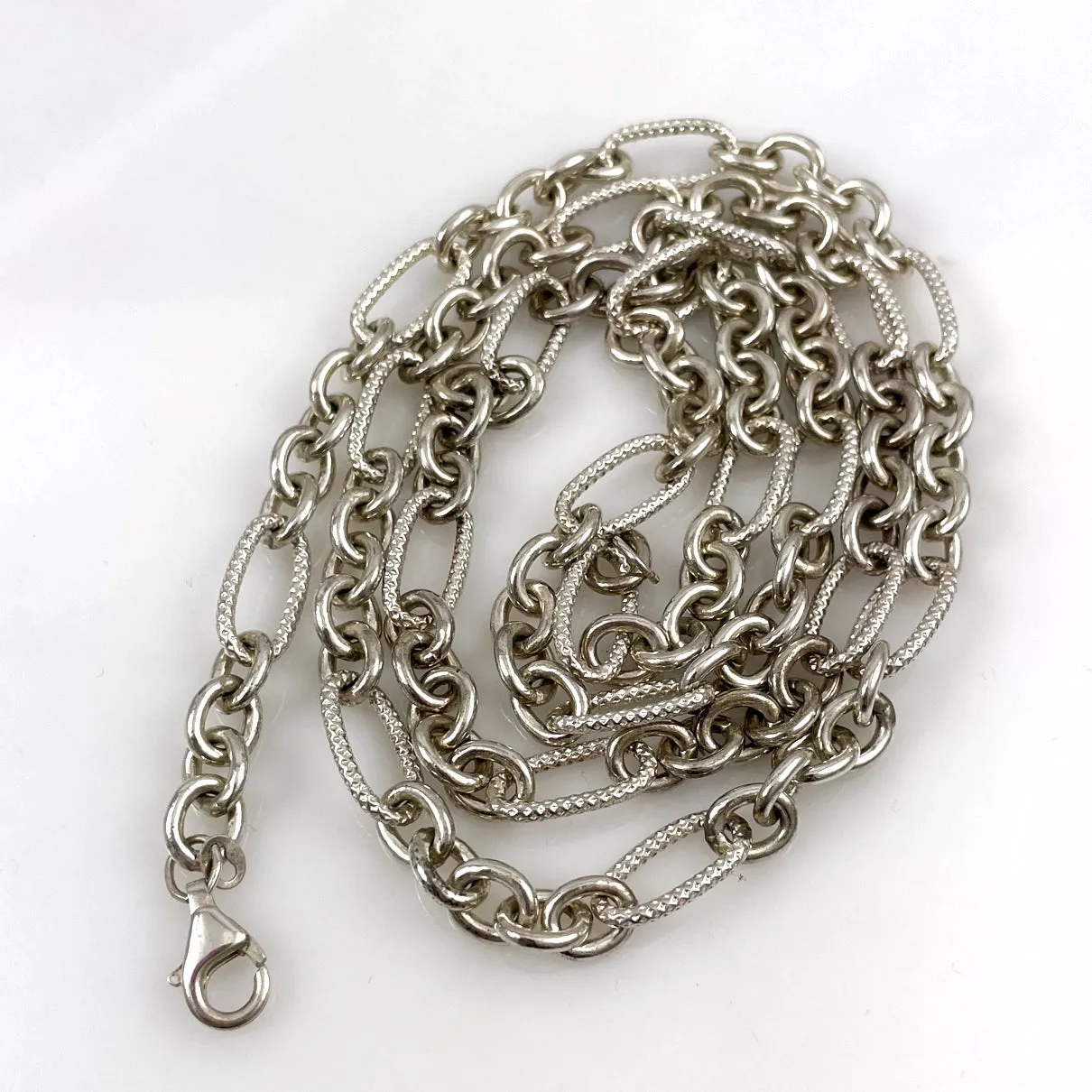 Heavy Sterling Silver Link Chain 32 inches