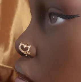 Horn Baddie Gem Nose Hoop Ring Jewelry