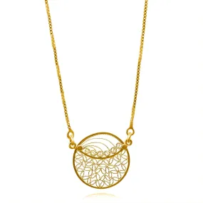 JESSA GOLD PENDANT ADJUSTABLE NECKLACE FILIGREE