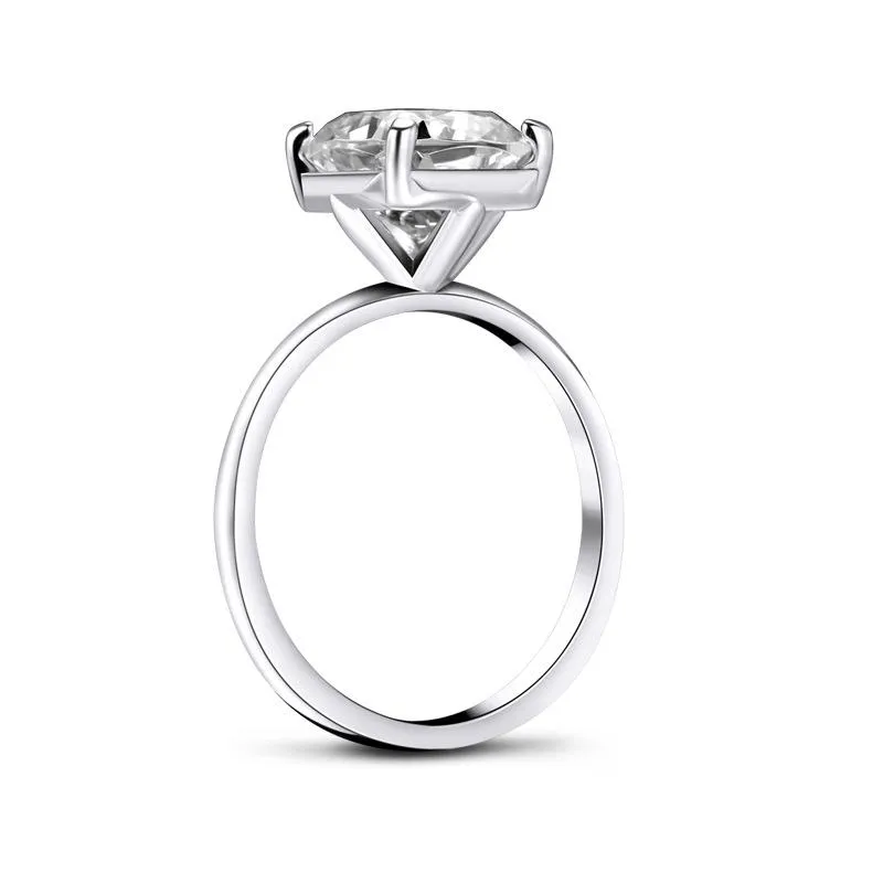 Jolics Asscher Cut Classic 925 Sterling Silver Ring