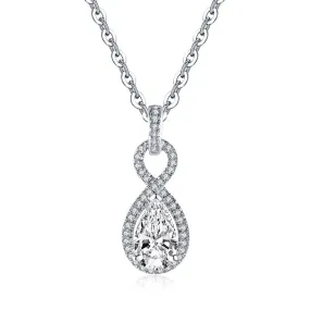 Jolics Infinity Pear Cut Pendant Necklace