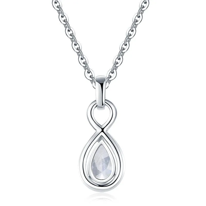 Jolics Infinity Pear Cut Pendant Necklace