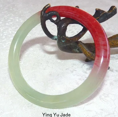 Kiss of Blood Red Chinese Jade Bangle Bracelet 56mm (Nj-2666))