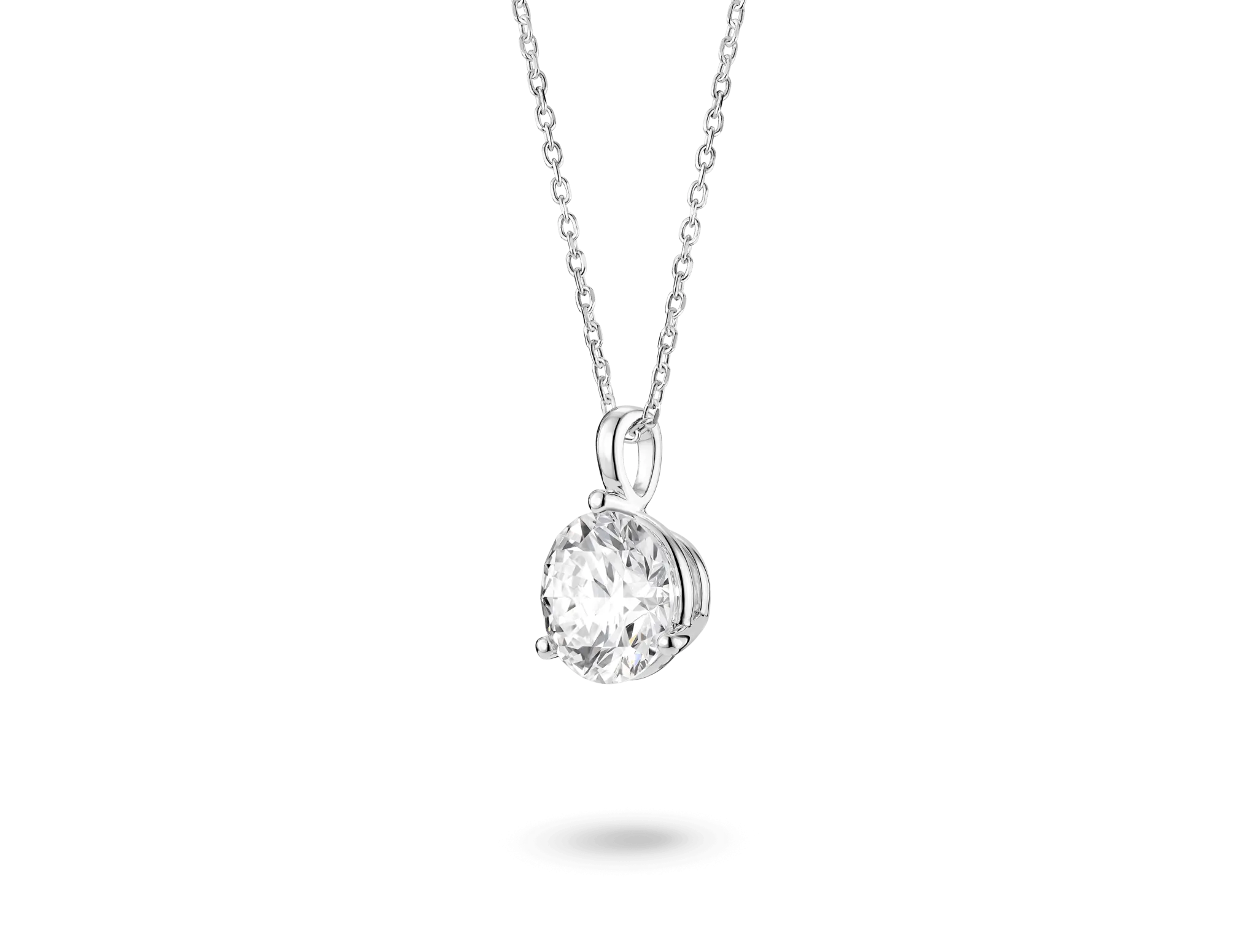 Lab-Grown Diamond 2ct. Round Brilliant Solitaire Bale Pendant | White