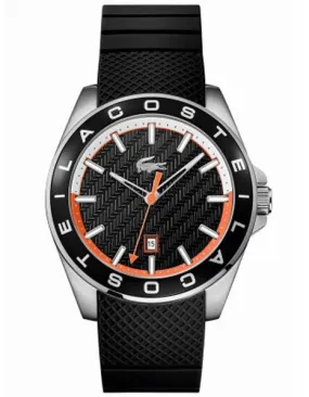 Lacoste Westport Mens Watch - Black Dial & Strap - Orange Accents - Date - 50m