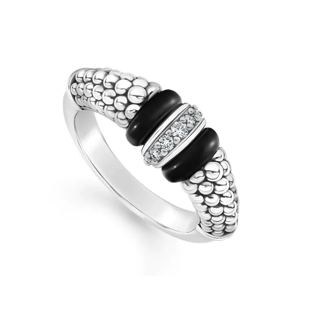 LAGOS Black Caviar & Diamond Ring